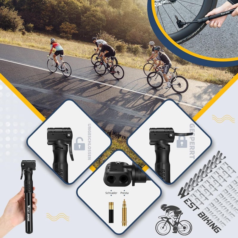CYCLESPEED Mini Bike Pumps with Presta & Schrader Valve，Hand Mini Pump, Portable Inflator Pump with Repair Kit，Fast Tyre Inflator Pump Road and Mountain Bikes, Balls etc - Image 2